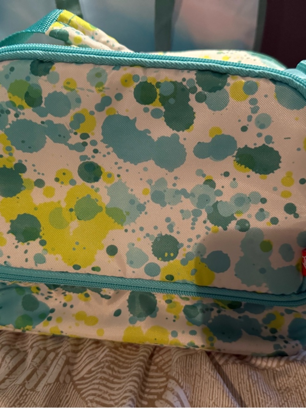 Teal & Lime Splash lunch bag